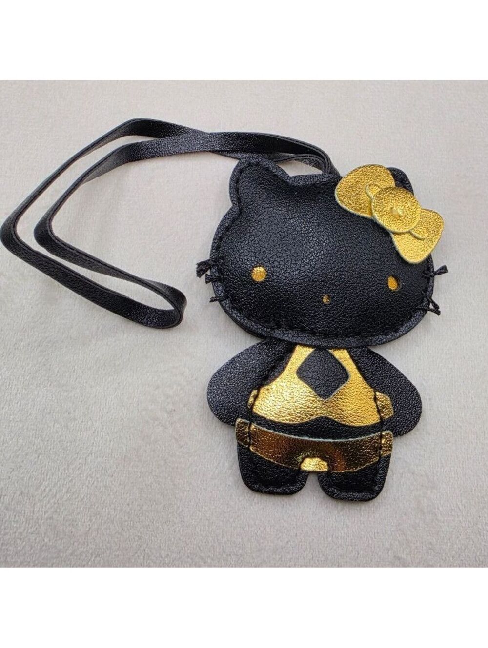 Sanrio Hello Kitty Black and Gold Keychain Bag Charm